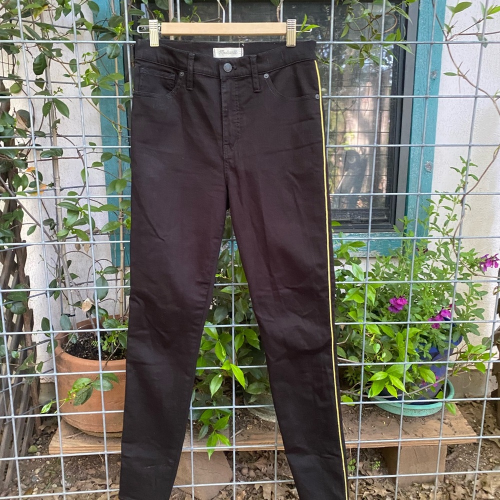 Madewell Black Skinny Jeans with Gold